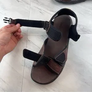 •Timberland Sandals Mens 10 M Hiking Strappy Flats 53592 Brown Leather Hook&Loop Timberland | Shoes | Timberland Sandals Mens M Hiking  main image 4
